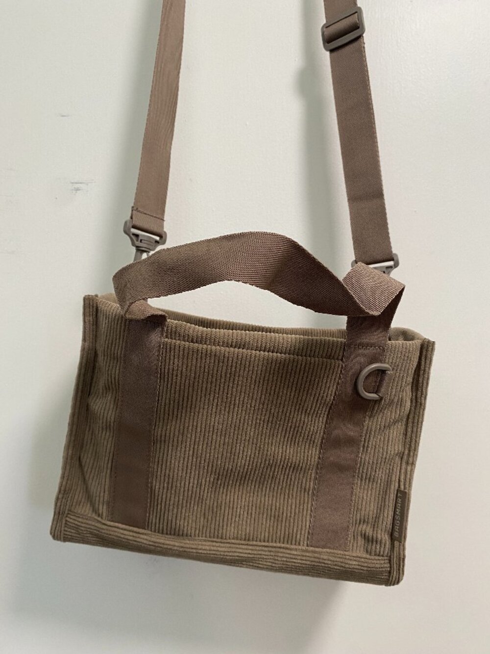 Corduroy Crossbody Tote Bag